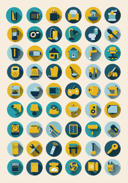 54 p¨¢rrafo icono material de art¨ªculos de uso dom¨¦stico vector
