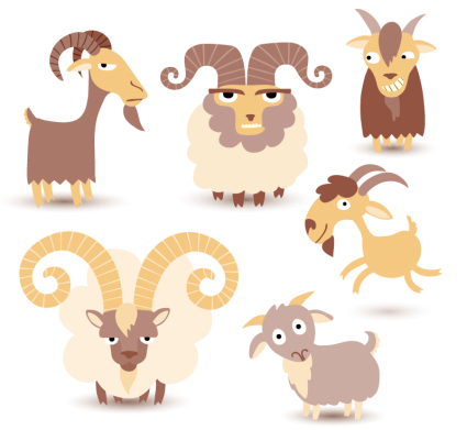 Material de diseño vectorial ovejas 6 Cartoon