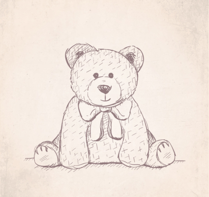 Material de oso de peluche Vector pintado Honesto
