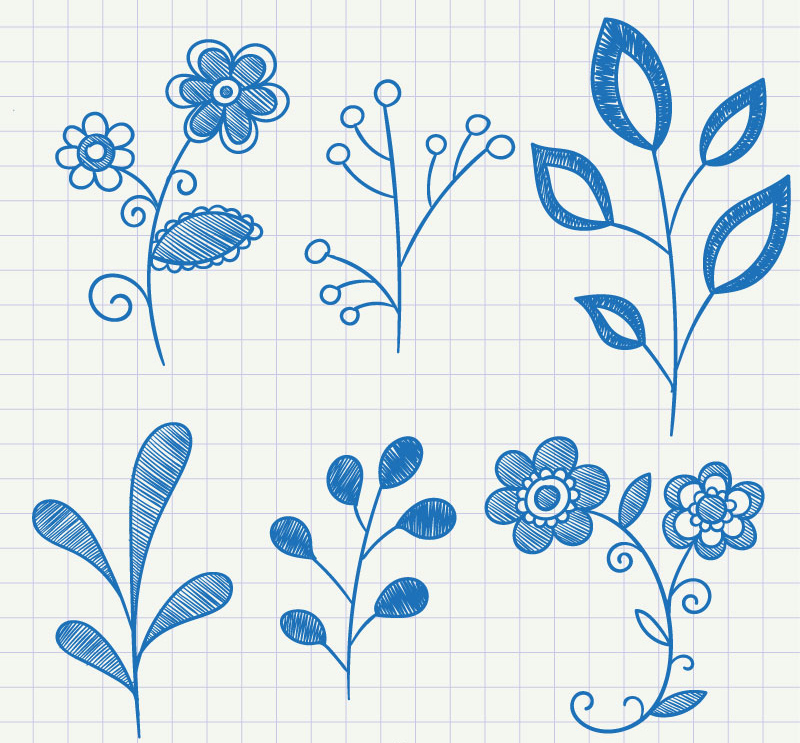 6 azul vector de material pintado planta