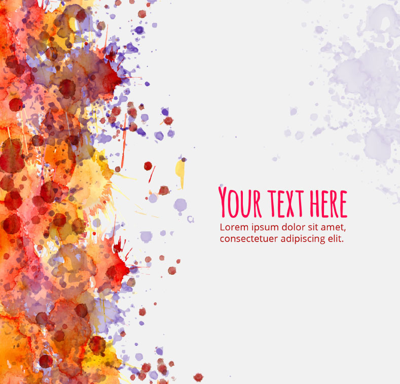 Material de vector de fondo de tinta acuarela colorida