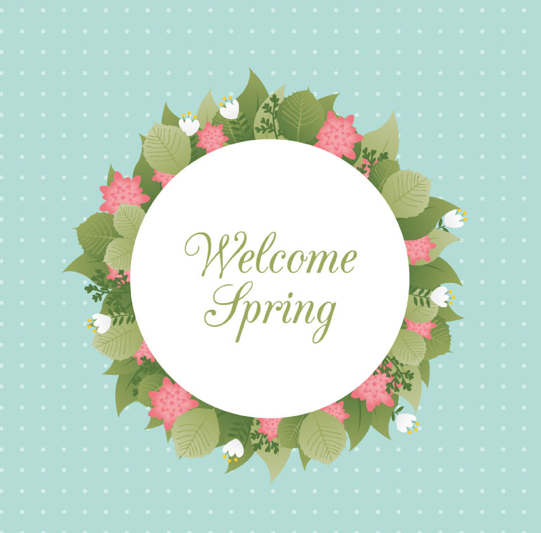 Bienvenido Flores de primavera vector material del anillo