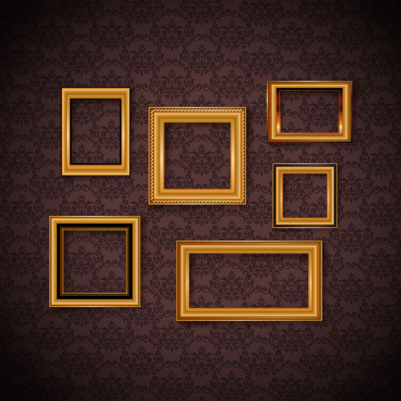 Magn¨ªfico fondo de pantalla vector de material marco de oro