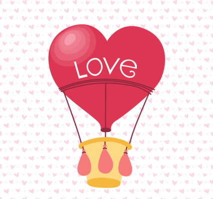 Amor material caliente rojo vector globo de aire