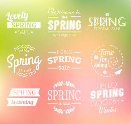 9 Hola Primavera WordArt vectorial