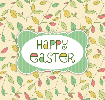 Pascua de color de tarjetas de felicitaci車n deja vectorial