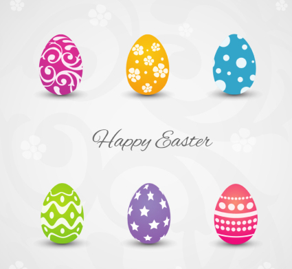 6 Huevo de Pascua de material vector patr車n