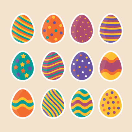 9 huevos patr車n de etiqueta vector de material