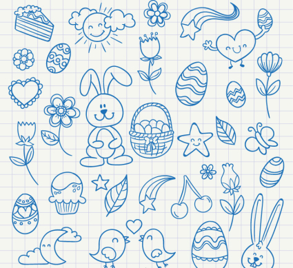 Azul pintado de Pascua vector material elemento