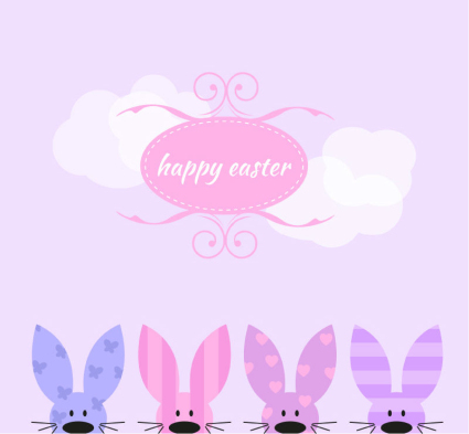 Lindo Pascua conejito saludo patr車n vector de la tarjeta