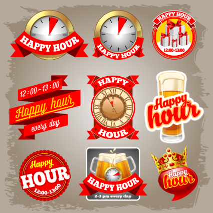 9 cerveza roja material de la etiqueta vector