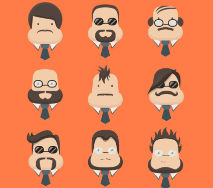 9 cara del hombre de negocios material gr¨¢fico vectorial en forma de pera