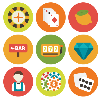 9 circulares elementos de entretenimiento icono de material de vectores