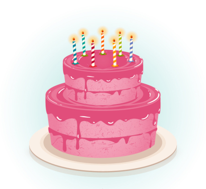 Rosa pastel de cumpleaños de material de vectores