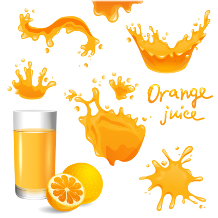 8 jugo de material de diseño vectorial splash