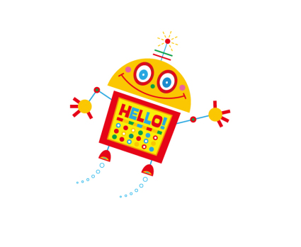 Hola material de vectores robot