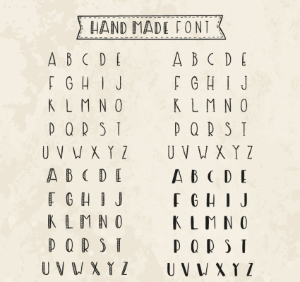 Las letras pintadas a mano vector diseño de materiales