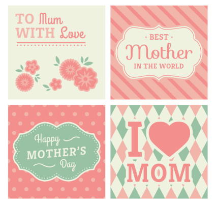 D赤a material de tarjetas de felicitaci車n del vector 4 de la Madre rosa