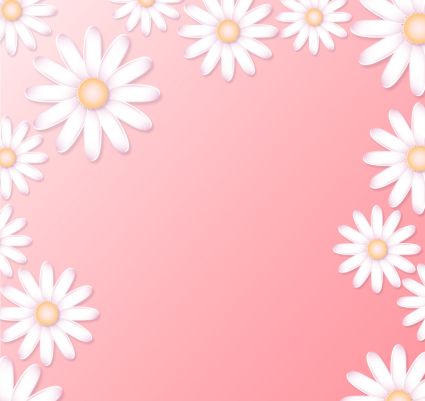 Margaret White flores de fondo vector de material