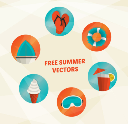 Vacaciones icono vector material 6 de Verano