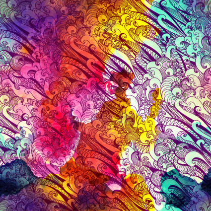 Olas color de fondo de material vector patr車n