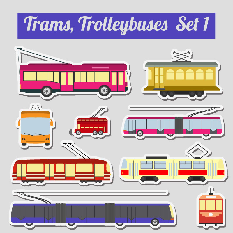 9 ferrocarril y tranv¨ªa pegatinas vector