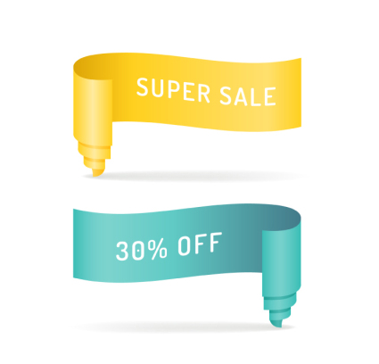 2 Roll Edge ribbon vector material promocional