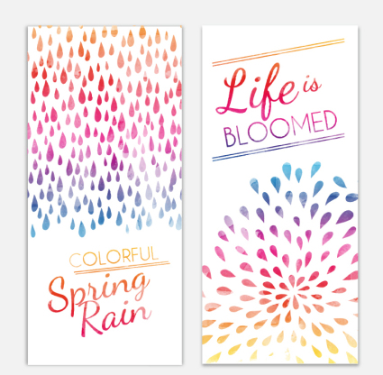 2 Spring Water color Raindrops banner vector Mapa