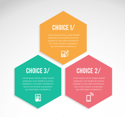 Material de vector de informaci¨®n de color Hexagon