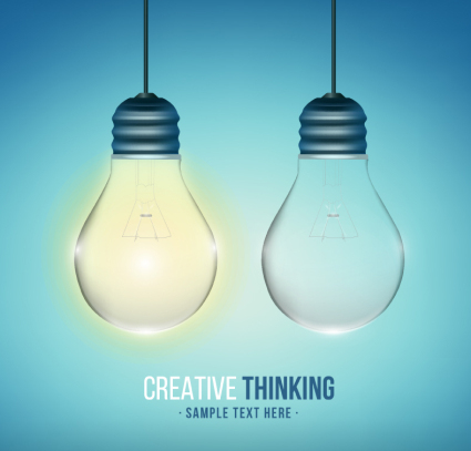 El pensamiento innovador bombilla Design vector material