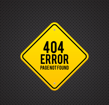 Diseño de la pagina de error 404 de metal, material de vectores