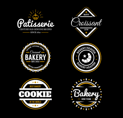 9 panaderia alimentacion etiqueta vector