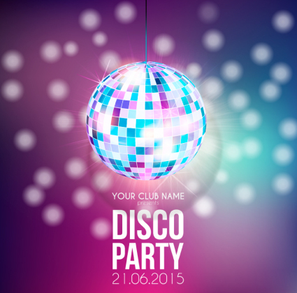 La bola de discoteca de moda Poster Vector Material