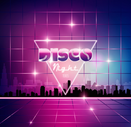 La moda disco party poster diagrama vectorial
