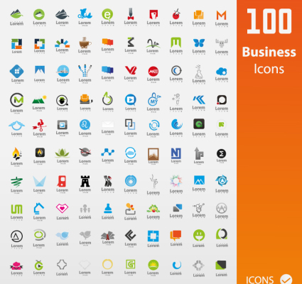 100 Business logo vector material
