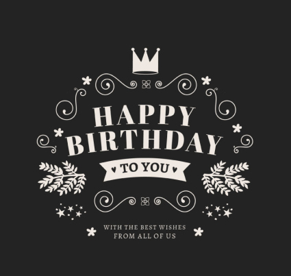 Tarjeta de cumpleaños simple vector material WordArt