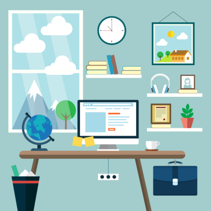 Luminoso estudio Ilustracion Vector Material