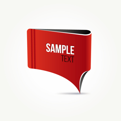 Papel rojo etiqueta vector de material