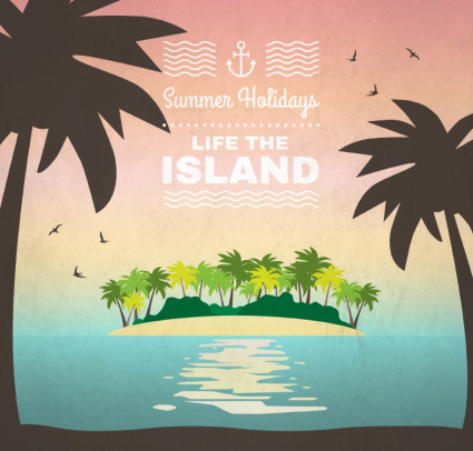 Coco Island Summer vector material