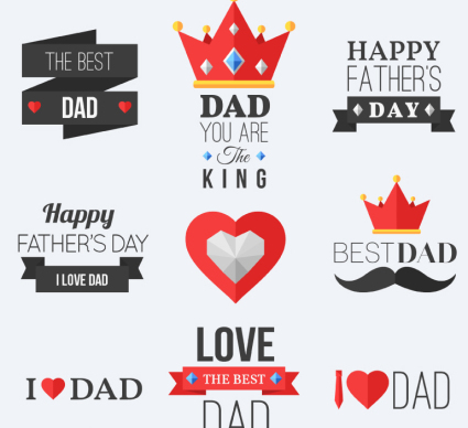 9 el dia del padre diseño de etiqueta mapa vectorial