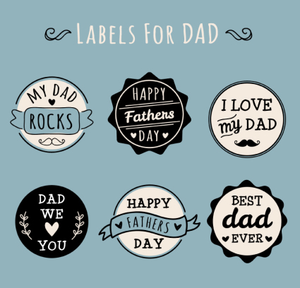 6 circular el dia del padre etiqueta vector de material