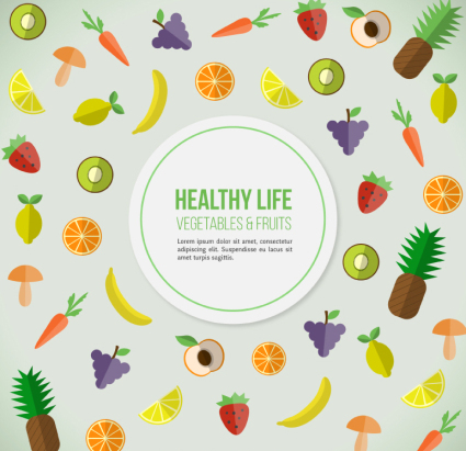 La vida sana comida background vector material