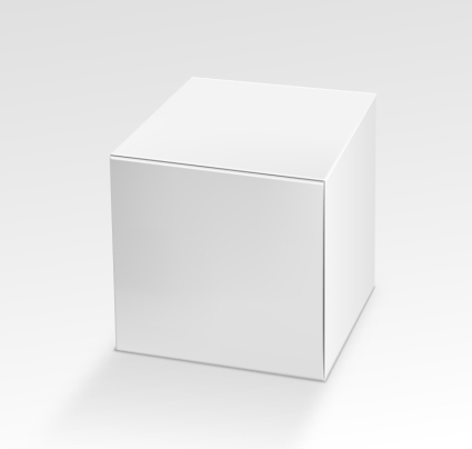 Material slido blanco vector de la caja de papel cuadrado
