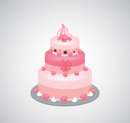Material de diseño vectorial Torta rosada Capa