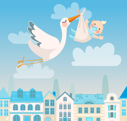Songzi gr迆a y el beb谷 ilustraci車n vector de material