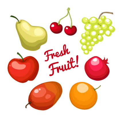 7 deliciosa vector de material frutas