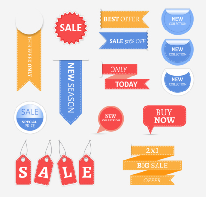 14 creativa material de vectores etiqueta promocional