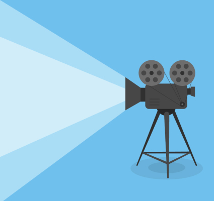 Proyector de pelculas de material de diseño vectorial dibujos animados