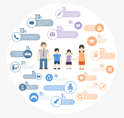 Material de informaci車n vectorial creativa cifra vida
