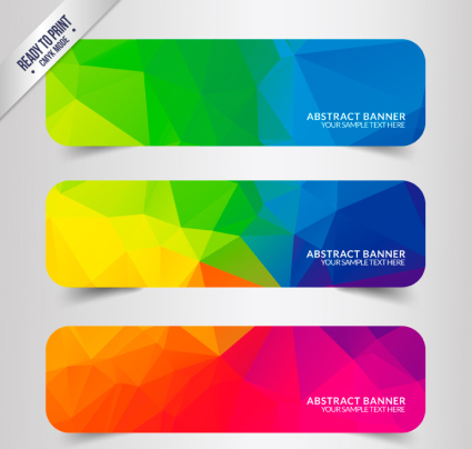 3 color del material pancarta geometra vectorial